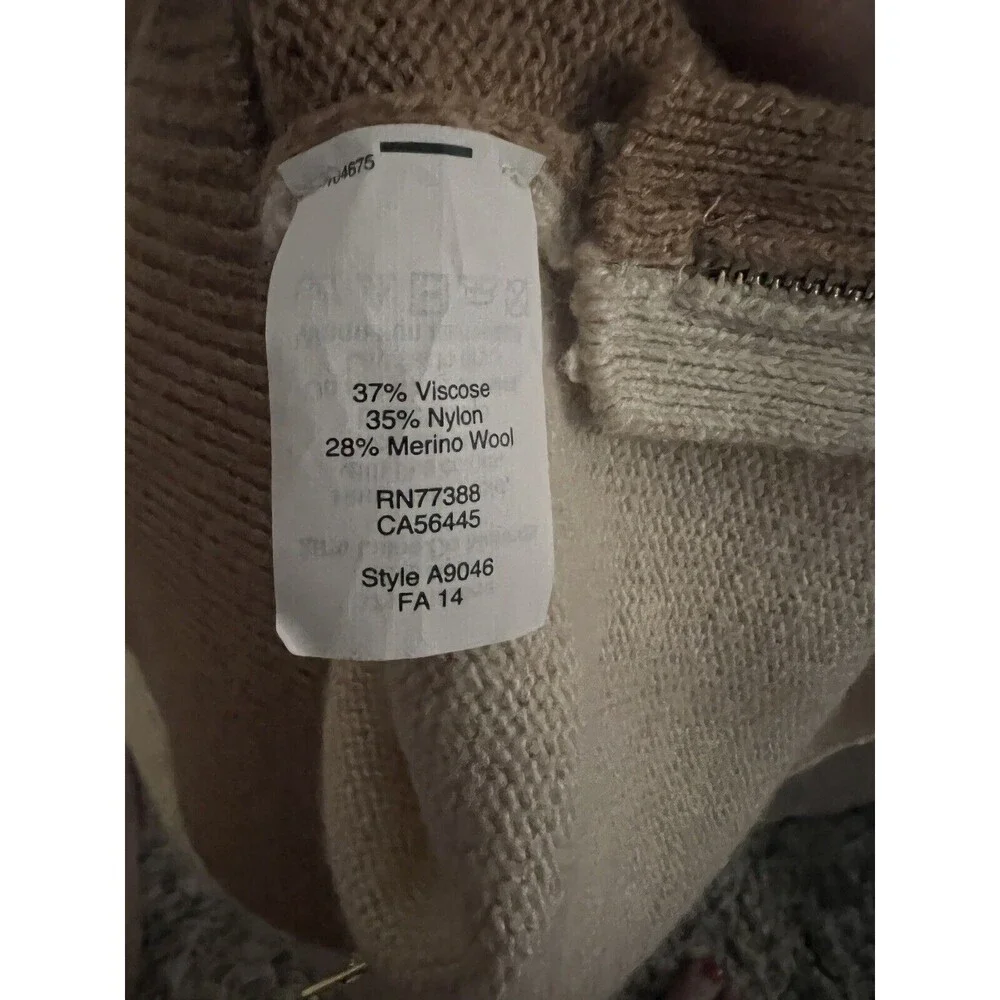 J. Crew sweater womens XS Wool pullover 2 tone zipper minimalist capsule neutral